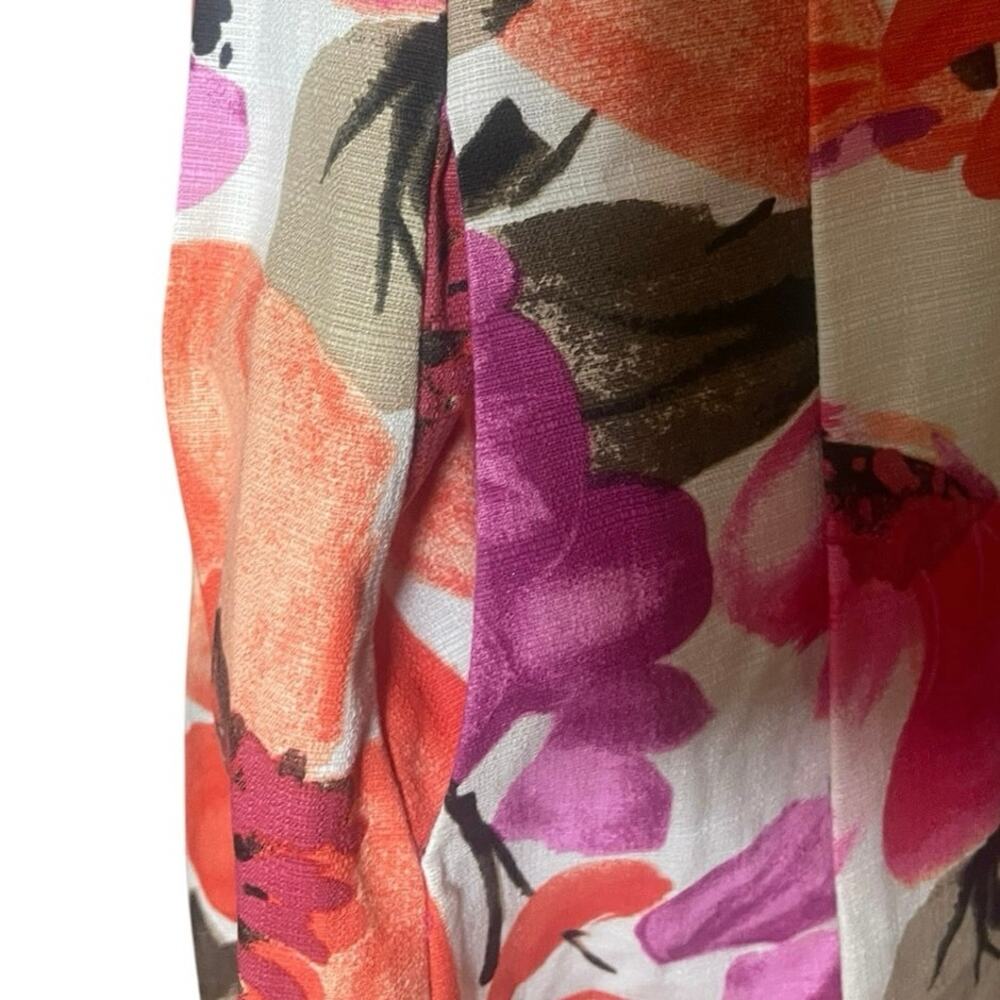 Eliza J Floral Fit & Flare Pleated Dress Pockets Size 2 Garden Party Feminine - Picture 4 of 11